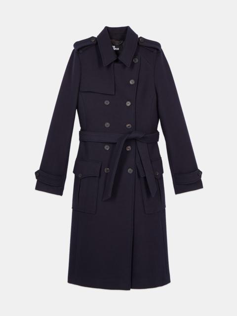 The Kooples LONG NAVY BLUE TRENCH STYLE COAT