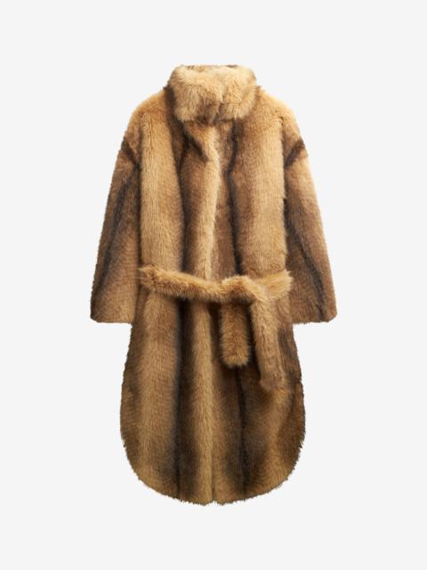 The Frankie Shop Ravello Faux Fur Robe Coat - Beige/Brown