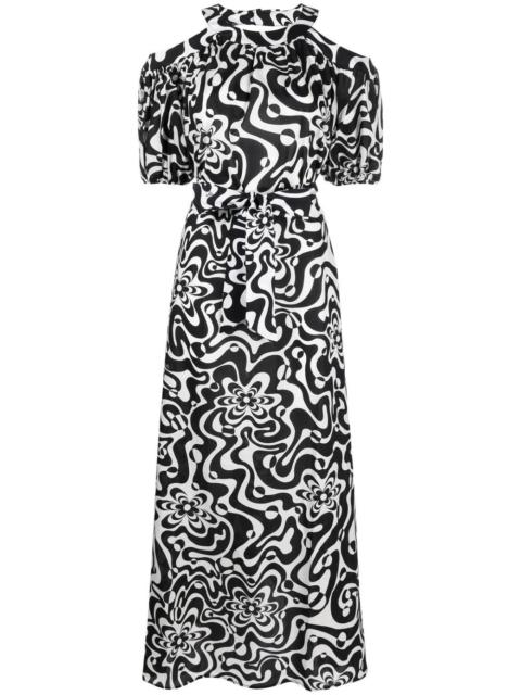 VIVETTA abstract-print cut-out dress