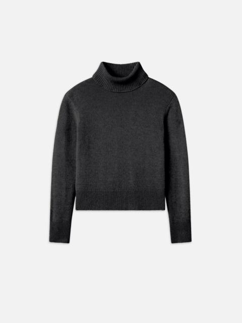 FRAME Clean Turtleneck Sweater in Charcoal Heather