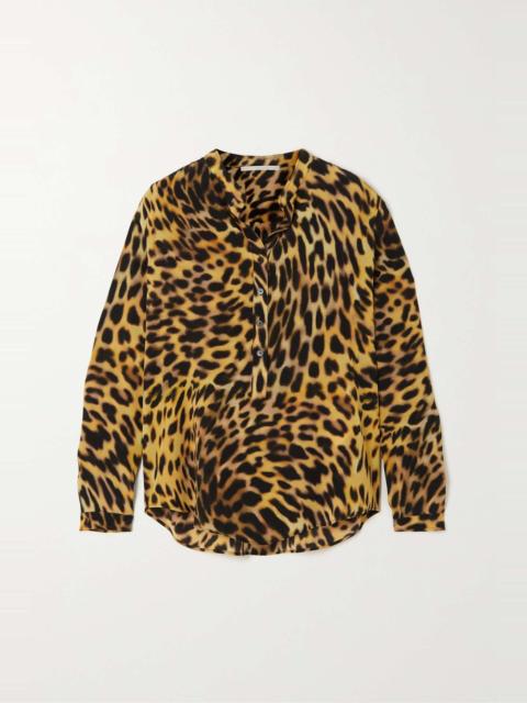 Stella McCartney Leopard-print silk crepe de chine shirt