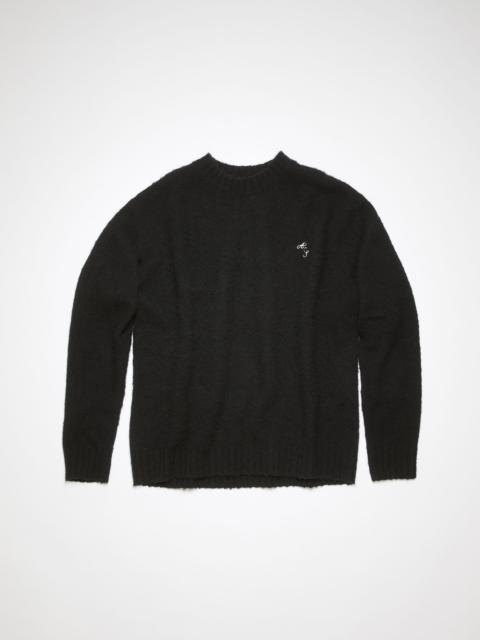 Crew neck wool jumper - Black