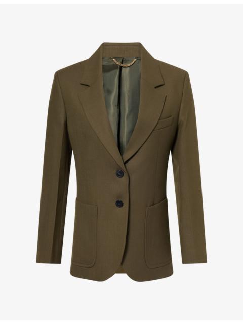Victoria Beckham Tailored Katherine Woven Blazer Jacket