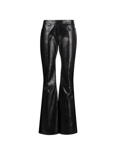 flared leather trousers