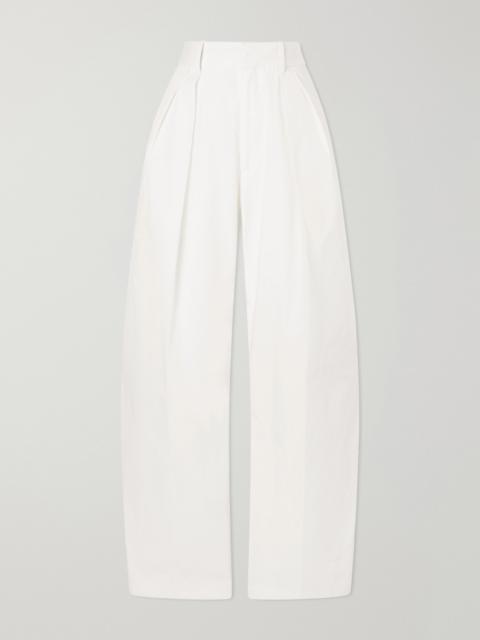 KALLMEYER Joel Pleated Cotton-poplin Wide-leg Pants