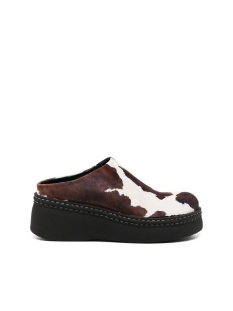 MIISTA Kristi cow print mules