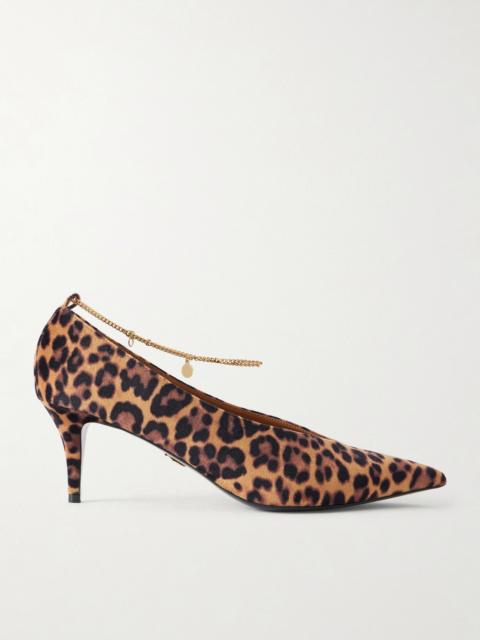 Stella McCartney Embellished leopard-print velvet pumps Leopard print