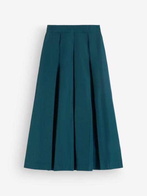 BODEN Verity Taffeta Midi Skirt-Teal Ocean