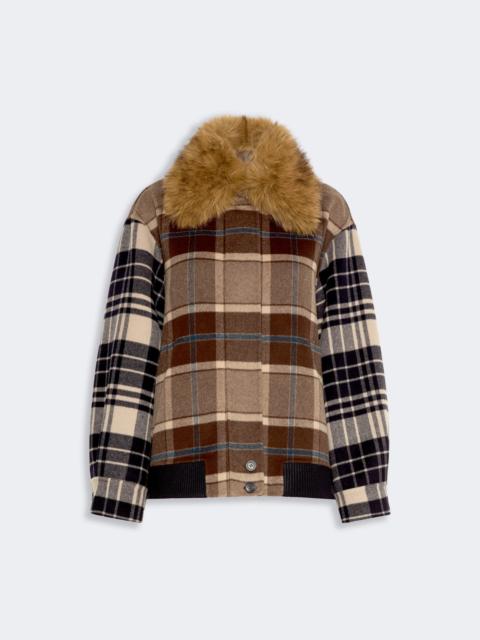 WEEKEND Max Mara DIVINA Checked wool drap cloth bomber jacket - BROWN
