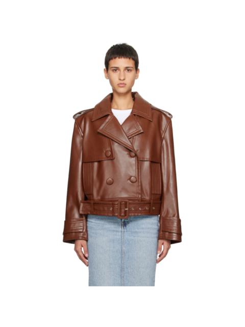 STAND STUDIO Brown Fern Faux-Leather Jacket