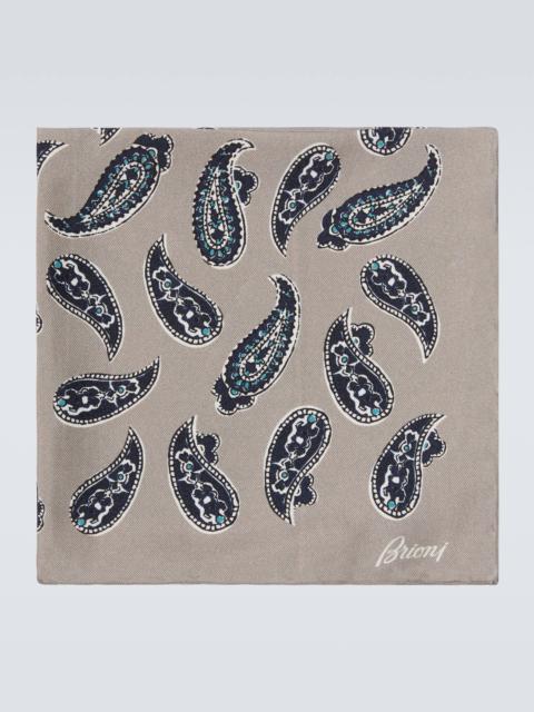 Brioni Paisley silk twill pocket square