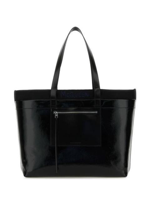 Alexander McQueen Black canvas shopping bag