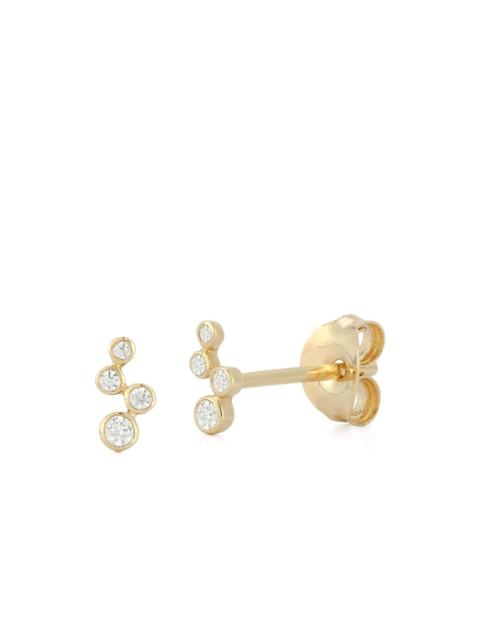 MATEO 14k yellow gold diamond wave bezel studs