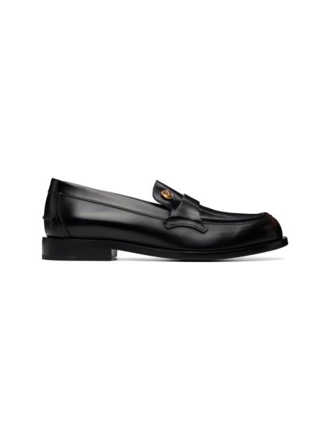 VERSACE Black Manu Leather Loafers