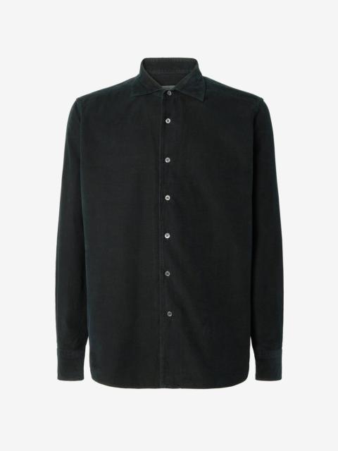 CORNELIANI Black cotton velvet shirt