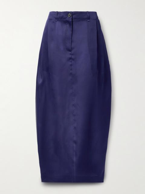 KHAITE Lucian Pleated Silk-organza Maxi Skirt