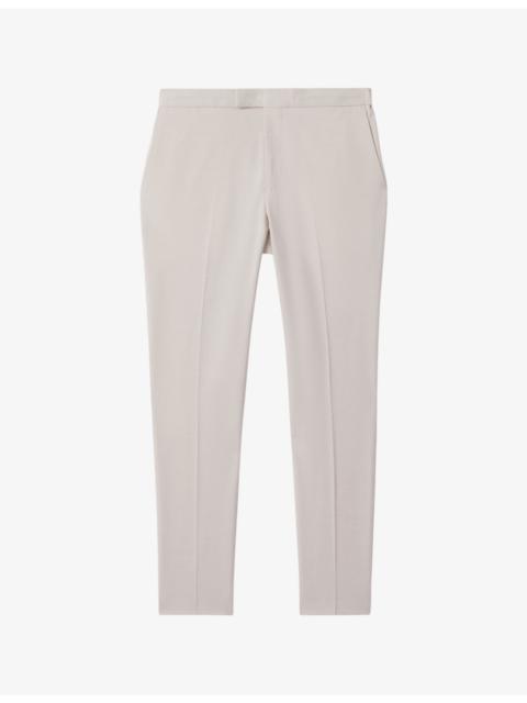 REISS Found pressed-crease straight-leg stretch-woven trousers