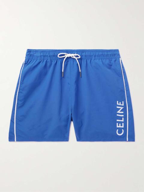 CELINE Logo-Print Straight-Leg Mid-Length Swim Shorts