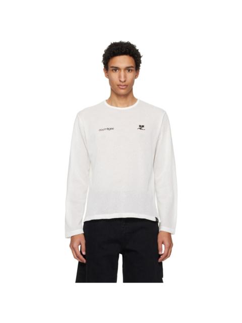 courrèges White Printed Mesh T-shirt