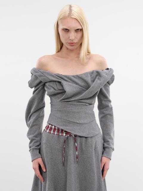 Vivienne Westwood Gray Cotton Draped Bounce Top