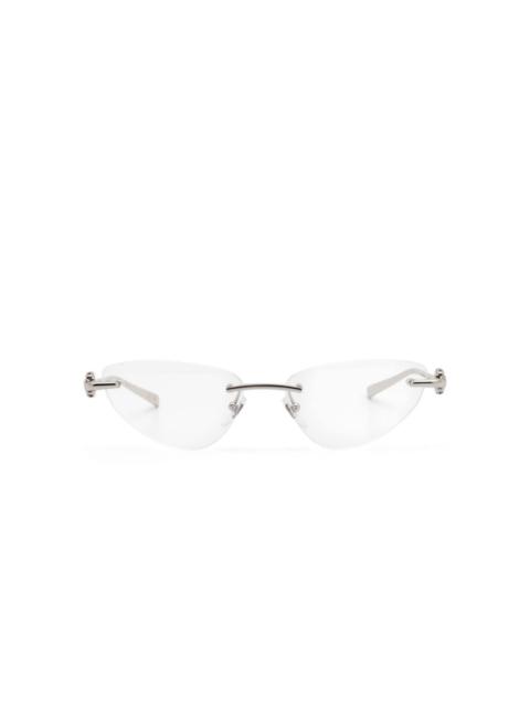 GUCCI logo-engraved rimless glasses