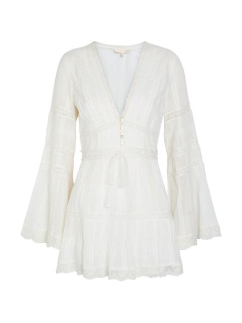 LoveShackFancy Loveshackfancy Kinsale Lace-trim Cotton Mini Dress