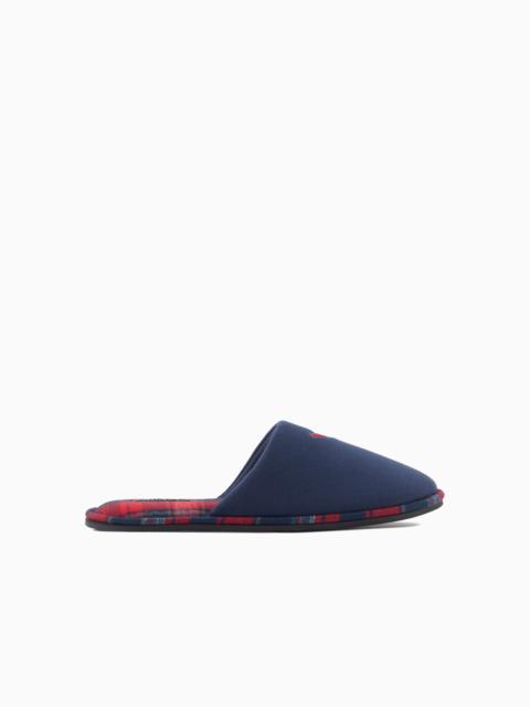 EMPORIO ARMANI SLIPPERS WITH TARTAN DETAILS