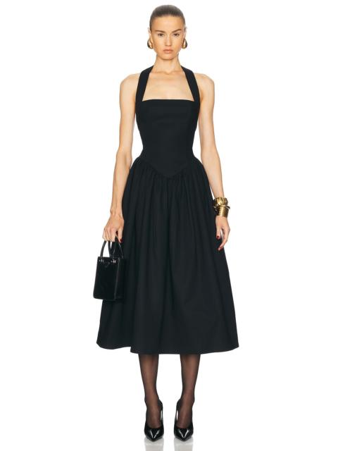 HELSA Faille Halter Midi Dress