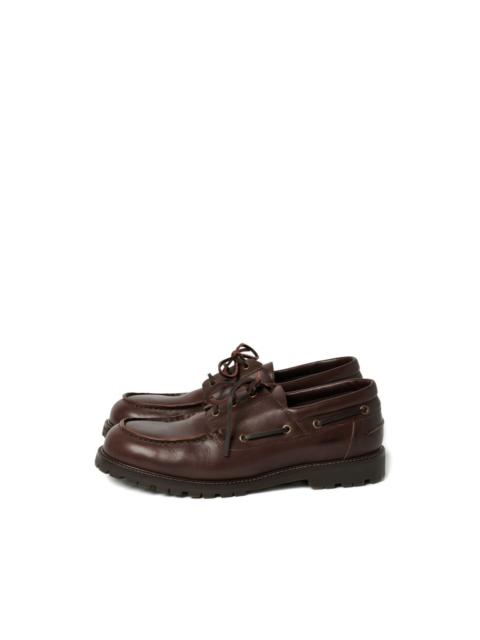 Studio Nicholson raw-cut guston leather boat shoes