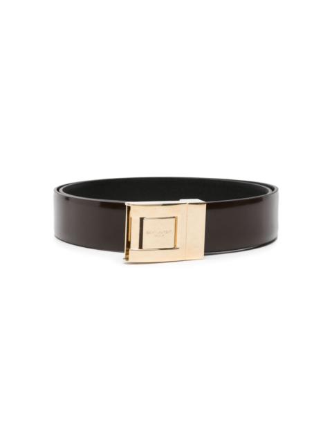 SAINT LAURENT logo-engraved leather belt