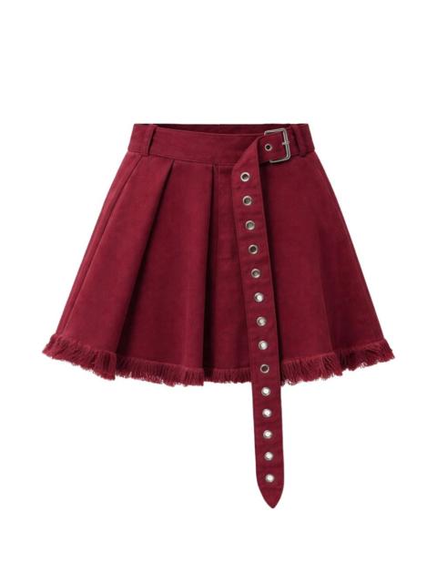 MARQUES’ALMEIDA belt-detail fringed cotton mini skirt