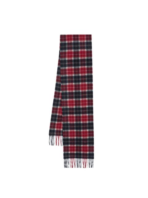 tartan-check wool scarf