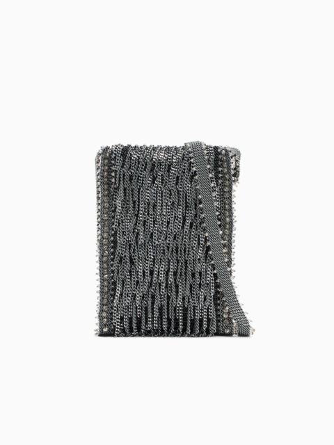 GIORGIO ARMANI SHOULDER BAG WITH METAL CHAIN FRINGES