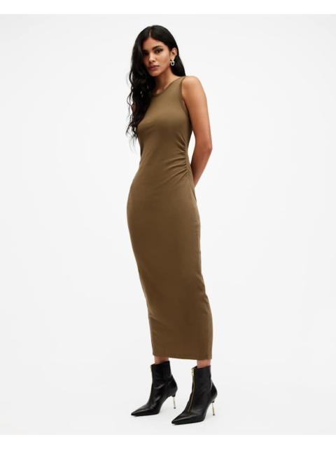 ALLSAINTS KATARINA BOAT NECK BODYCON FIT MAXI DRESS
