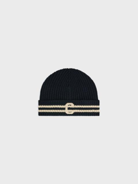 initial beanie in cotton