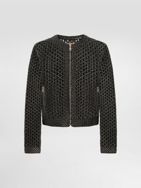 Dolce & Gabbana Woven nappa leather jacket