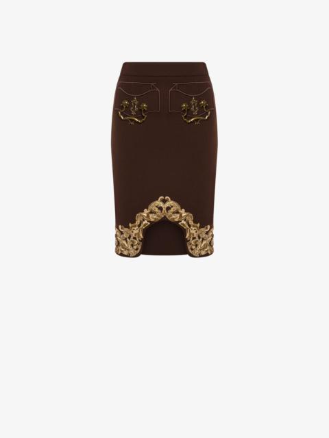 Moschino HANDLE WITH CARE CREPE SKIRT