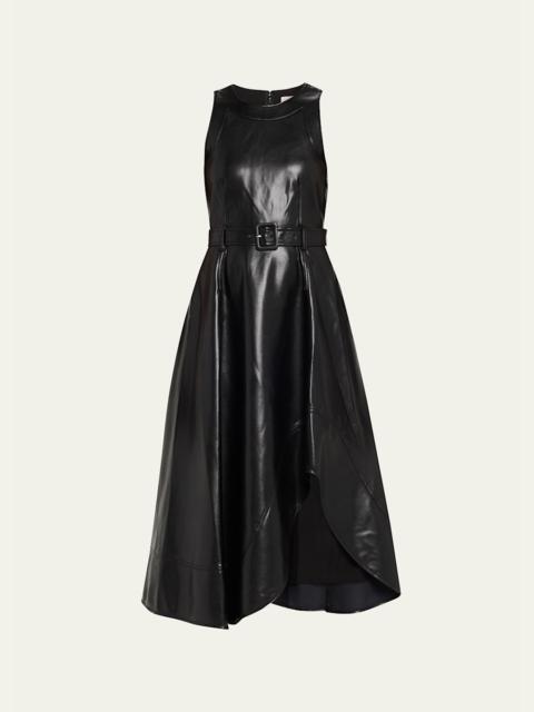 Cinq à Sept Vegan Leather Zelda Midi Dress