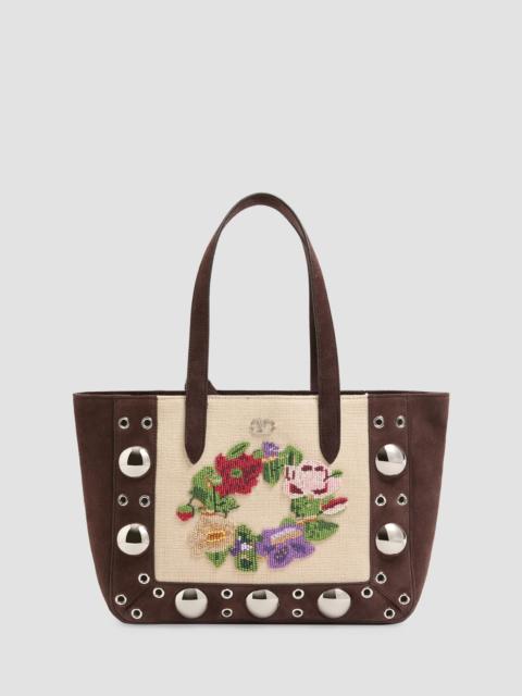 Valentino Women's Nellcote Embroidered Medium Tote Bag - Ebony Multicolor