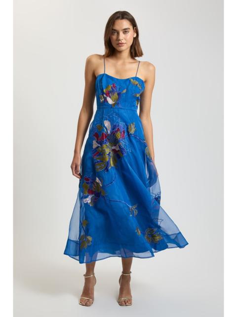 KAREN MILLEN Rose Embroidered Organza Bandeau Dress