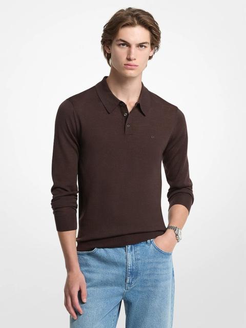 MICHAEL KORS Merino Wool Polo Sweater