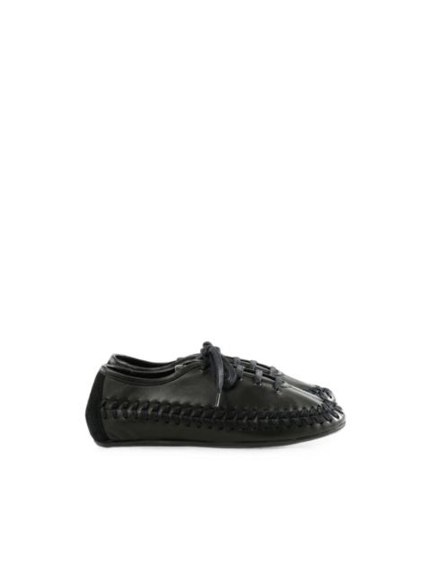 HEREU whipstitch-trim leather sneakers