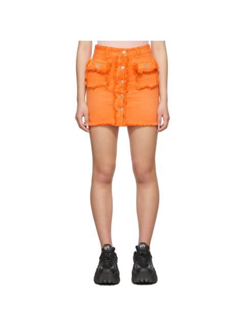 MSGM Orange Denim Skirt