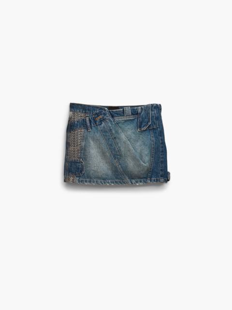 PATCHWORK DENIM MINI SKIRT