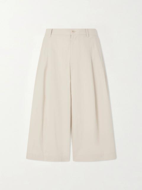 AMOMENTO Cotton-Blend Bermuda Shorts Ivory