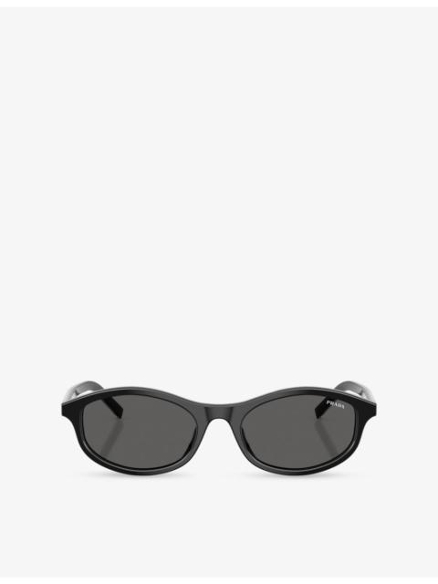 Prada PR D17S Oval-Frame Acetate Sunglasses