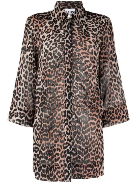 GANNI leopard-print shirt