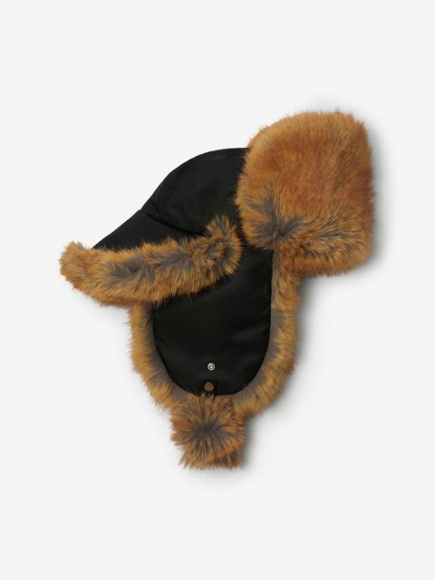 Burberry Faux Fur and Nylon Trapper Hat