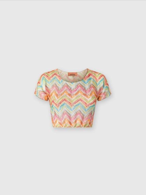 Missoni Printed tulle crop top