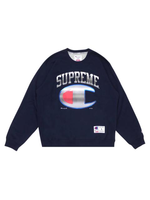 Supreme x Champion Chrome Crewneck 'Navy'